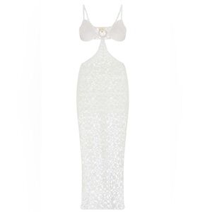 CAPITTANA Crochet Cut-Out Dress w/ Slip